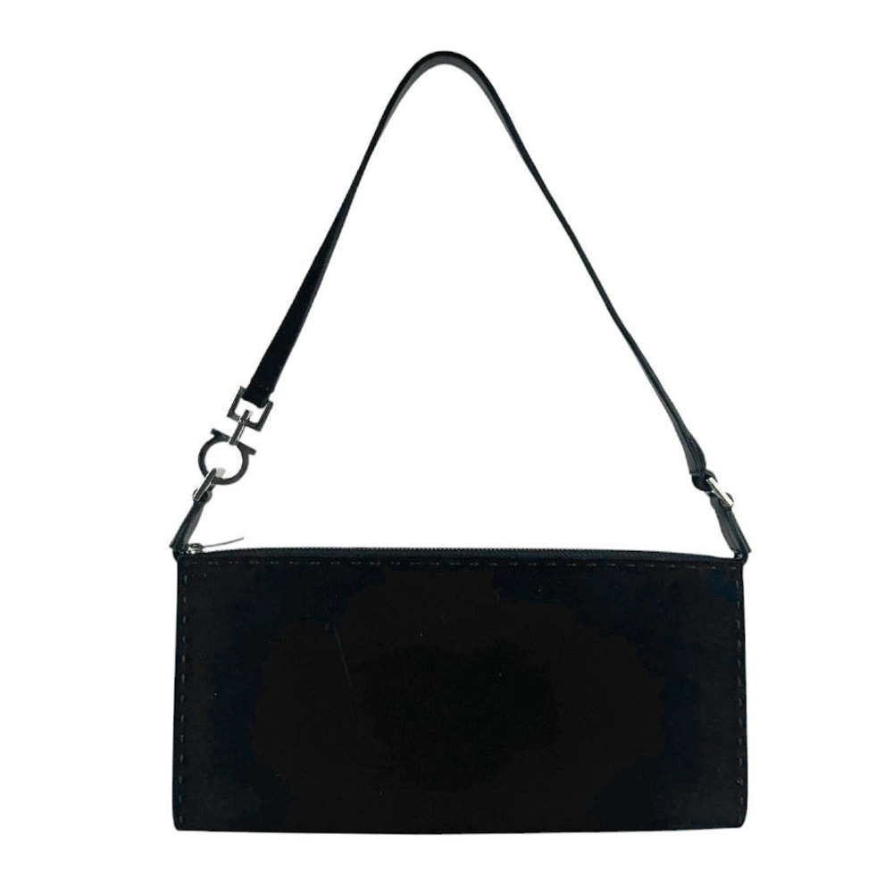 Salvatore Ferragamo handbag Gancini suede black